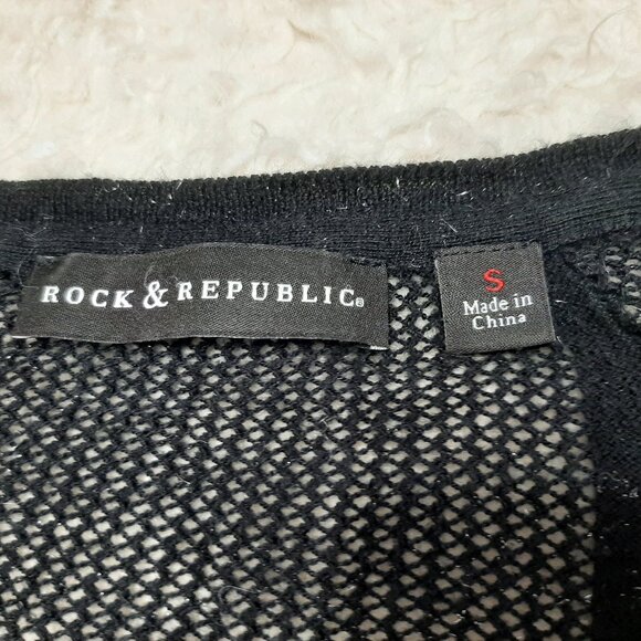 Rock&Republic Women's Black Long sleeves Bobycon Stretch Top Size S - Picture 7 of 9